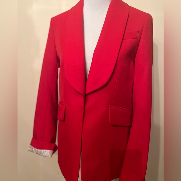 NWT $598 Zadig & Voltaire Date Gabardine Blazer Jacket Size 34 Red Wool Blend - Picture 10 of 16